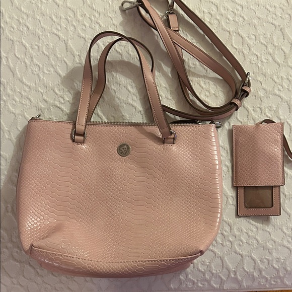 Anne Klein Handbags - Anne Klein Elegant Pink Faux Snake Pocketbook